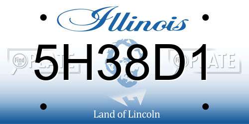 5H38D1 Illinois License Plate