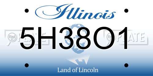 5H38O1 Illinois License Plate