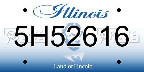 5H52616 Illinois License Plate