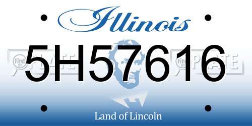 5H57616 Illinois License Plate