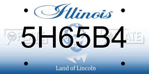 5H65B4 Illinois License Plate