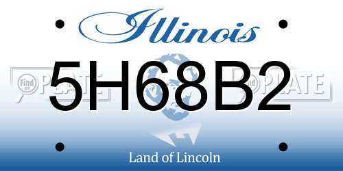 5H68B2 Illinois License Plate