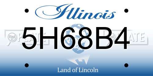 5H68B4 Illinois License Plate