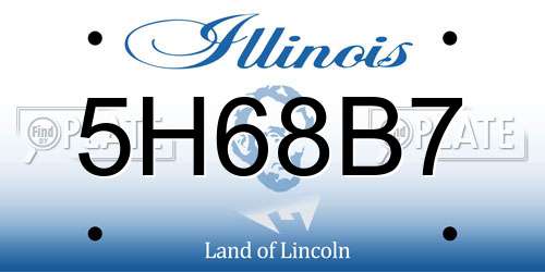 5H68B7 Illinois License Plate