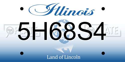 5H68S4 Illinois License Plate