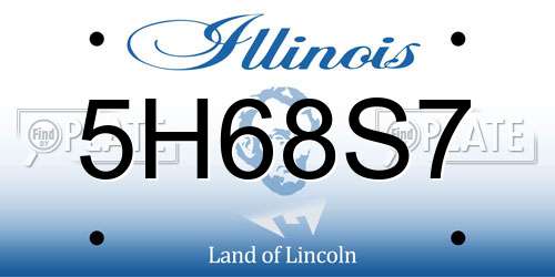 5H68S7 Illinois License Plate