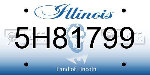 5H81799 Illinois License Plate