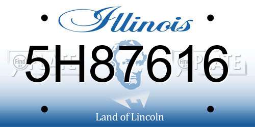 5H87616 Illinois License Plate