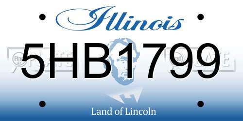 5HB1799 Illinois License Plate