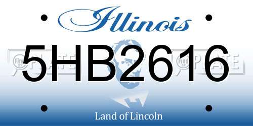 5HB2616 Illinois License Plate