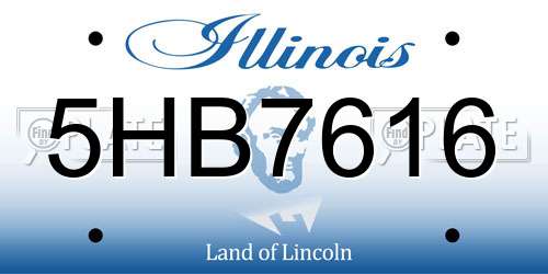 5HB7616 Illinois License Plate