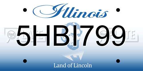 5HBI799 Illinois License Plate
