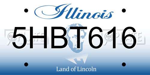5HBT616 Illinois License Plate
