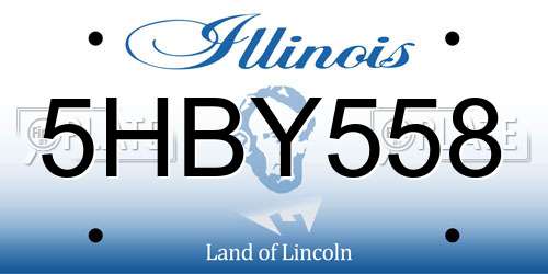 5HBY558 Illinois License Plate