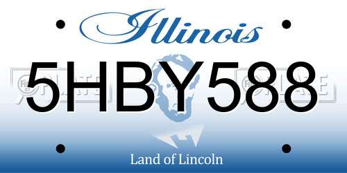 5HBY588 Illinois License Plate
