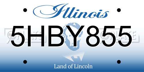 5HBY855 Illinois License Plate
