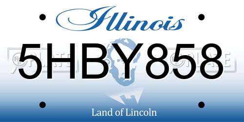 5HBY858 Illinois License Plate