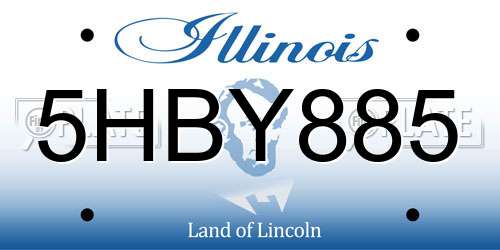 5HBY885 Illinois License Plate