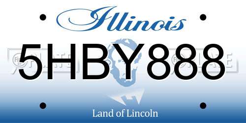 5HBY888 Illinois License Plate