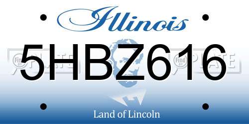 5HBZ616 Illinois License Plate