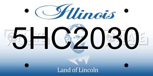 5HC2030 Illinois License Plate