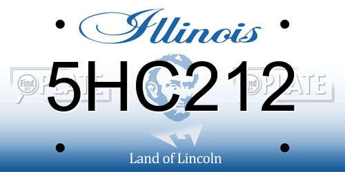 5HC212 Illinois License Plate