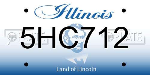 5HC712 Illinois License Plate