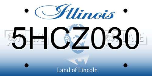5HCZ030 Illinois License Plate