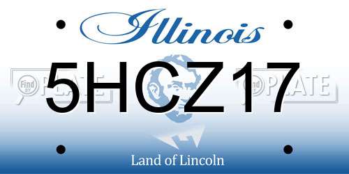 5HCZ17 Illinois License Plate