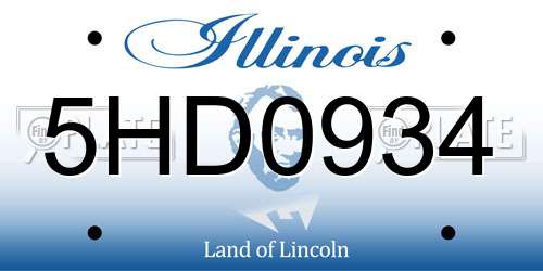 5HD0934 Illinois License Plate