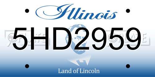 5HD2959 Illinois License Plate
