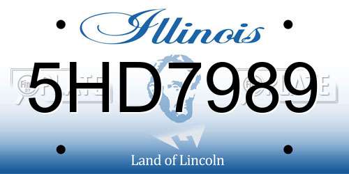 5HD7989 Illinois License Plate