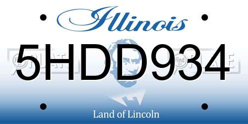5HDD934 Illinois License Plate