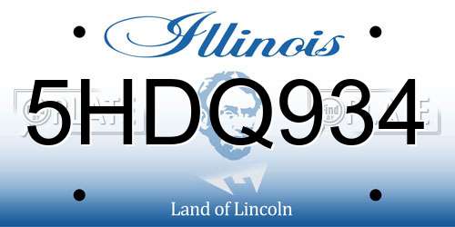 5HDQ934 Illinois License Plate