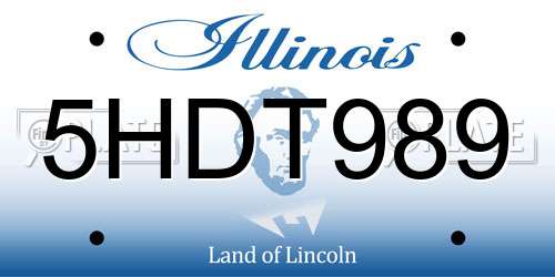 5HDT989 Illinois License Plate