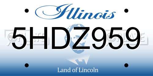 5HDZ959 Illinois License Plate