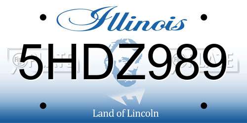 5HDZ989 Illinois License Plate