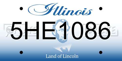 5HE1086 Illinois License Plate