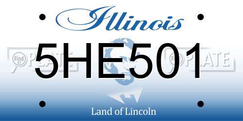 5HE501 Illinois License Plate