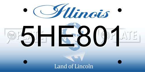 5HE801 Illinois License Plate