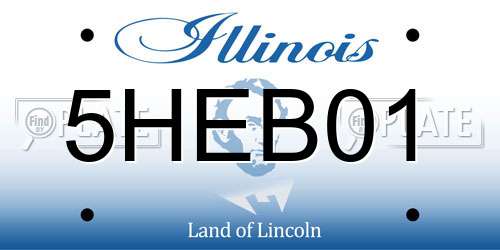 5HEB01 Illinois License Plate