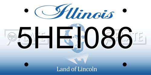 5HEI086 Illinois License Plate