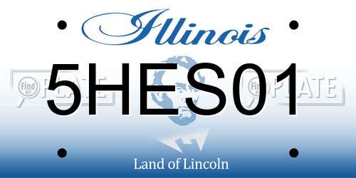 5HES01 Illinois License Plate