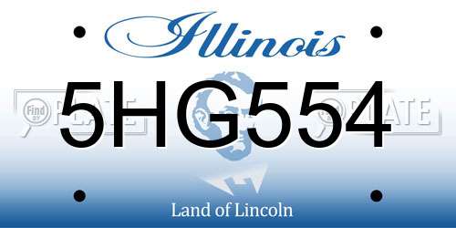 5HG554 Illinois License Plate