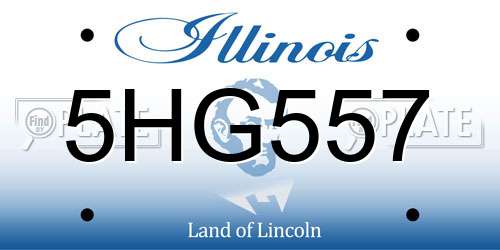 5HG557 Illinois License Plate