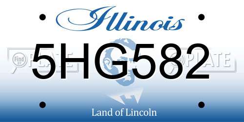 5HG582 Illinois License Plate
