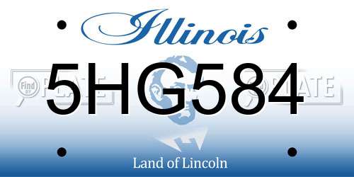 5HG584 Illinois License Plate