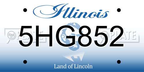 5HG852 Illinois License Plate