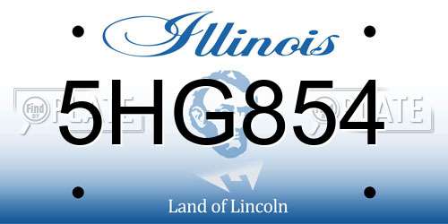 5HG854 Illinois License Plate