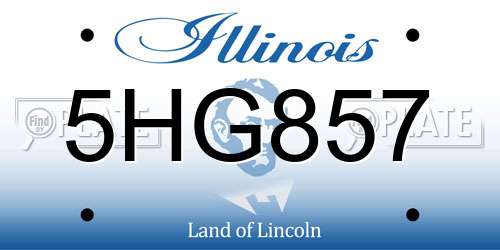 5HG857 Illinois License Plate